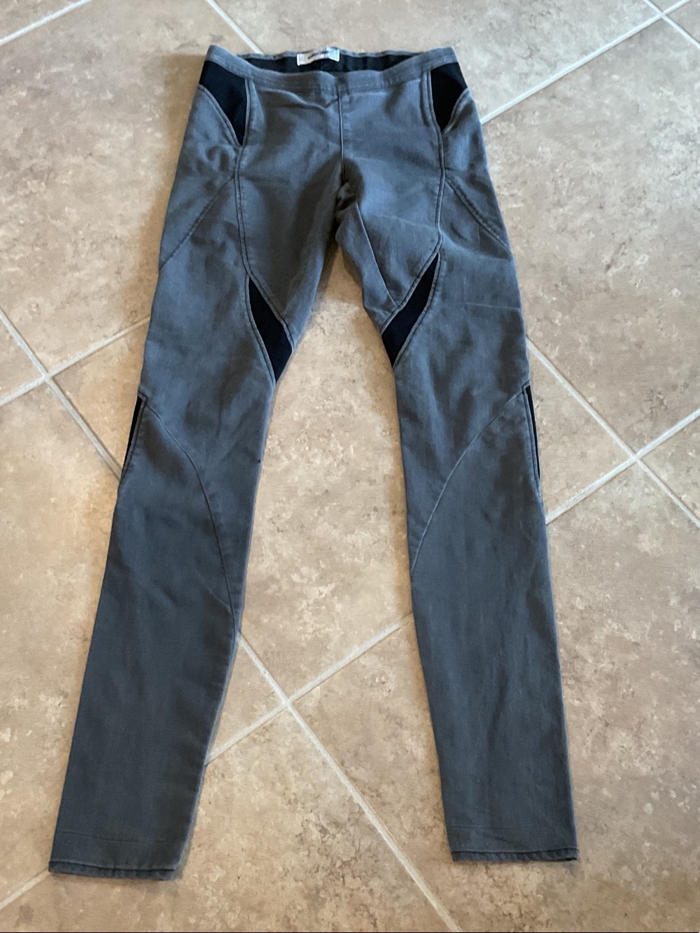 HELMUT LANG gray/black pants, stretch waist, size 28